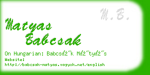 matyas babcsak business card